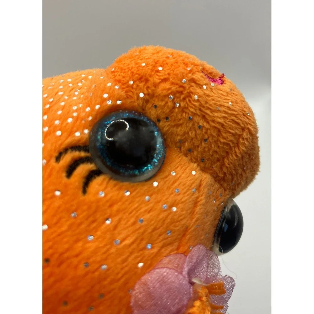 First & Main Fantasea Maya Manatee Orange Pink Sparkle Glitter Plush Toy NWT